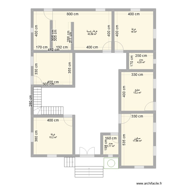 maison dadi - Plan 7 pièces 113 m2 dessiné par plan boussas