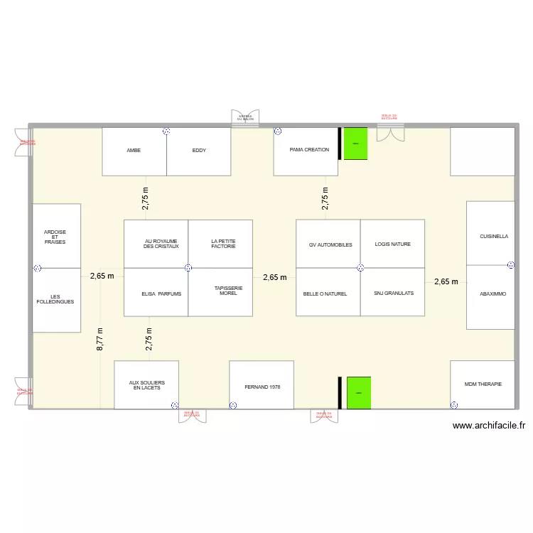 forum salon adh&eacute;rents 20 emplacements. Plan de 