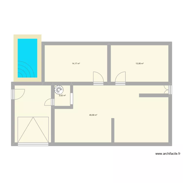 assal. Plan de 4  et 79 m²
