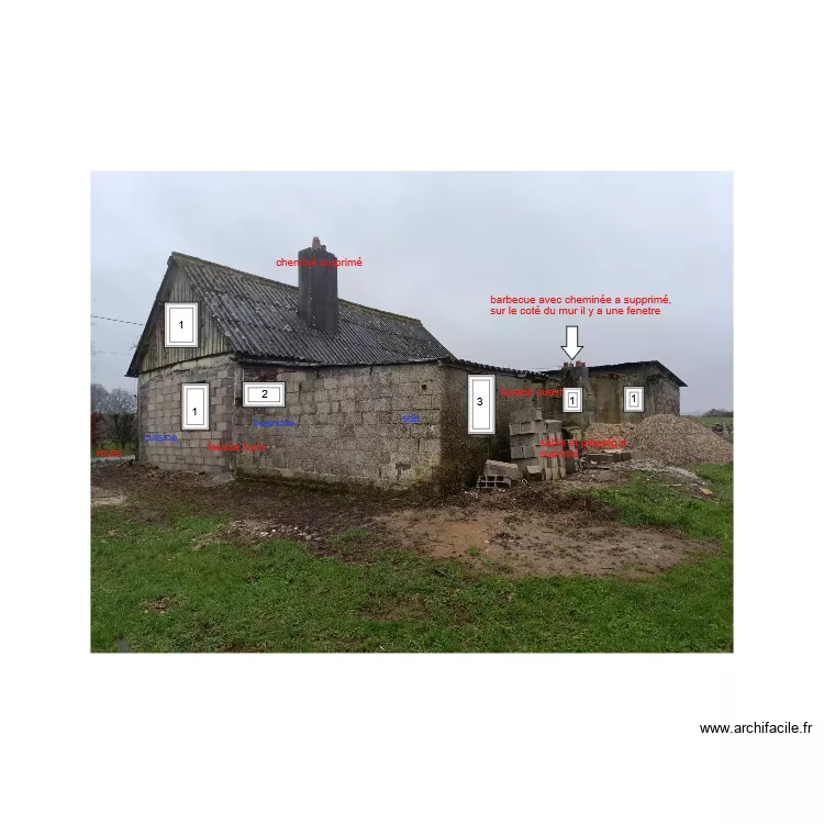 photo face nord et ouest. Plan de 