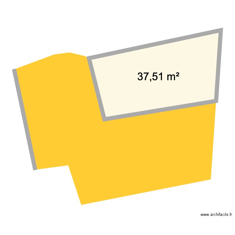 Champlong. Plan de 1 pièce et 38 m2