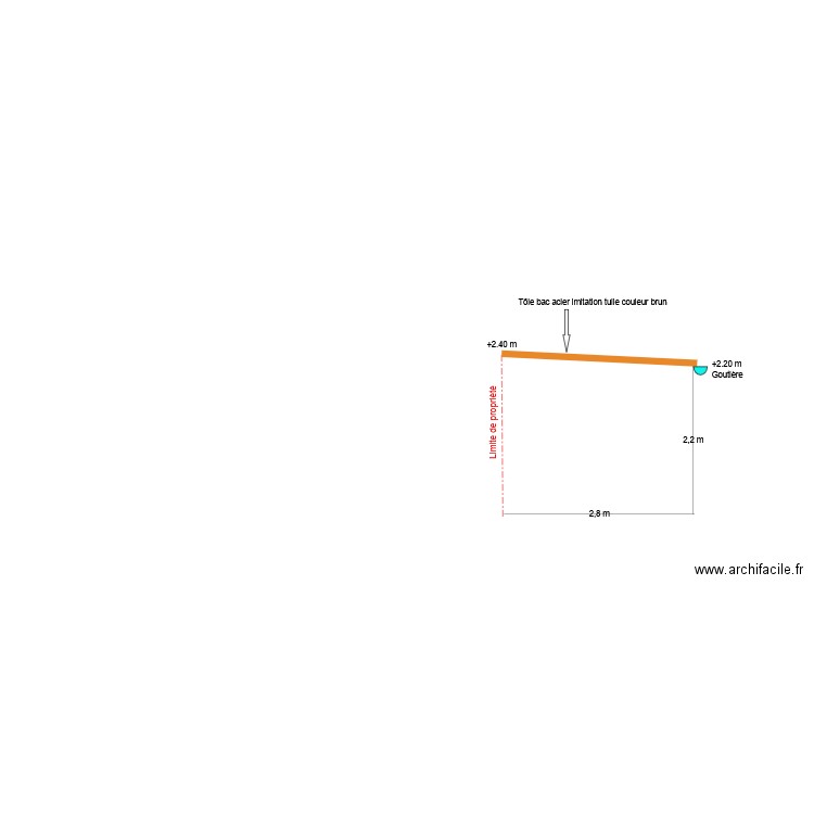 DPC 4- Abris de jardin  Plan de façade vue EST. Plan de 0 pièce et 0 m2