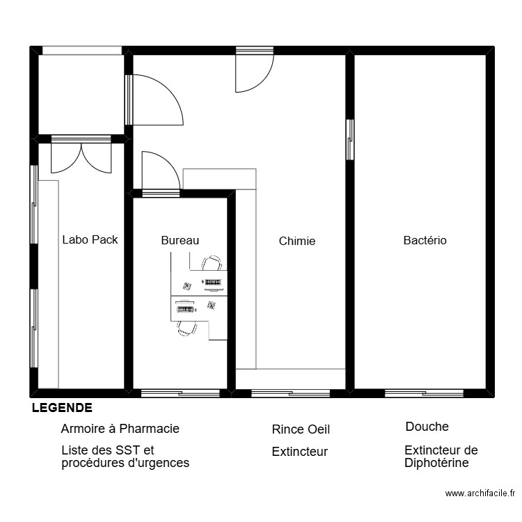 Laboratoire danone Bailleuil. Plan de 5 pièces et 142 m2