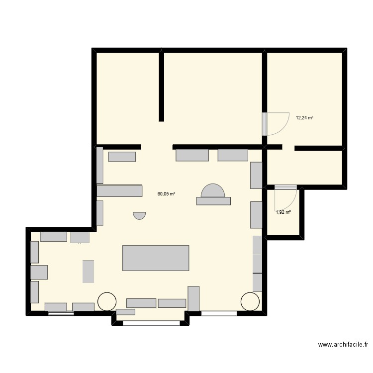 mag. Plan de 3 pièces et 74 m2