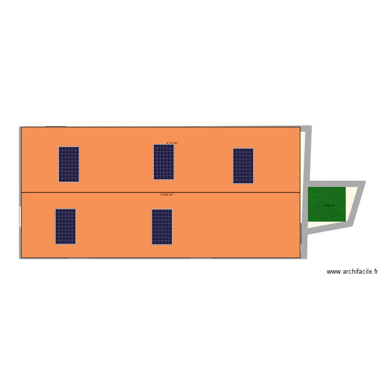 LE RENARd AU TRAVAIL. Plan de 3 pièces et 77 m2