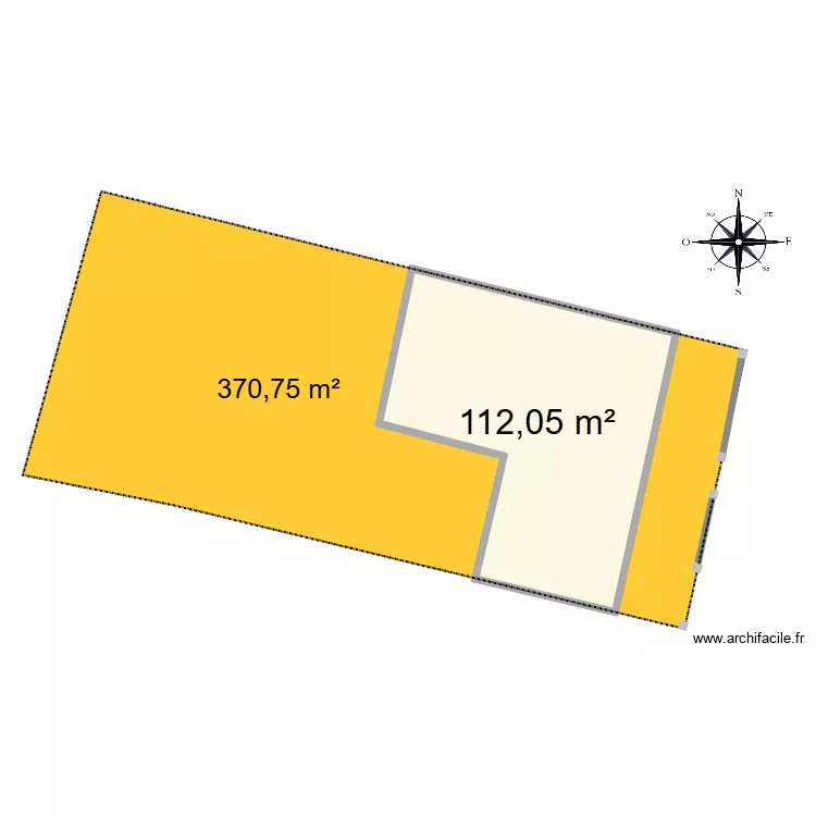 Maison Saules. Plan de 1  et 112 m²
