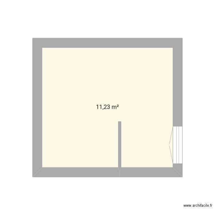 Boucau SDB. Plan de 1 pièce et 11 m2