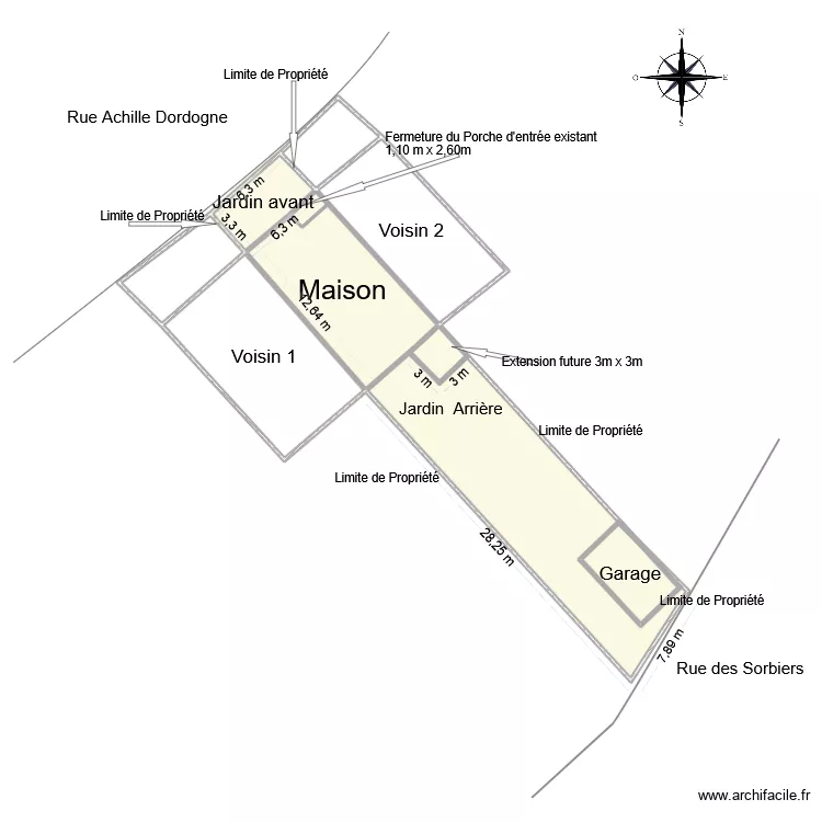 Plan de masse Apr&egrave;s travaux. Plan de 