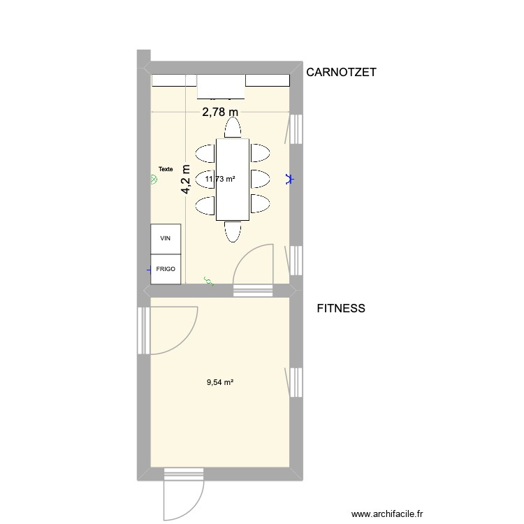 Carnotzet - Fitness. Plan de 0 pièce et 0 m2 Carnotzet - Fitness. Plan de 0 pièce et 0 m2