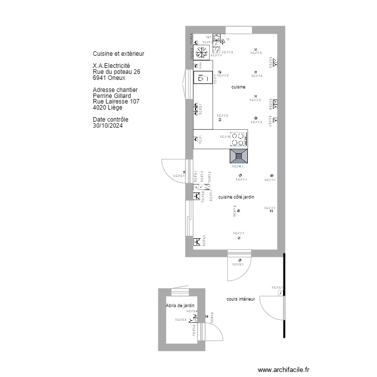 position Gillard.P cuisine. Plan de 