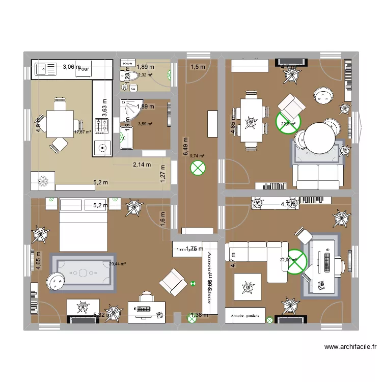 Chez Boubou 3. Plan de 7  et 108 m²