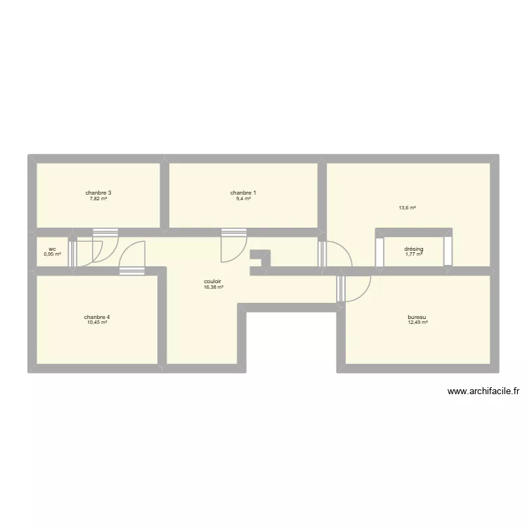 maison florent. Plan de 8 pièces et 73 m²