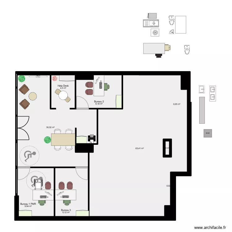Béziers nv local - v7. Plan de 17 et 130 m² Béziers nv local - v7. Plan de 17 et 130 m²