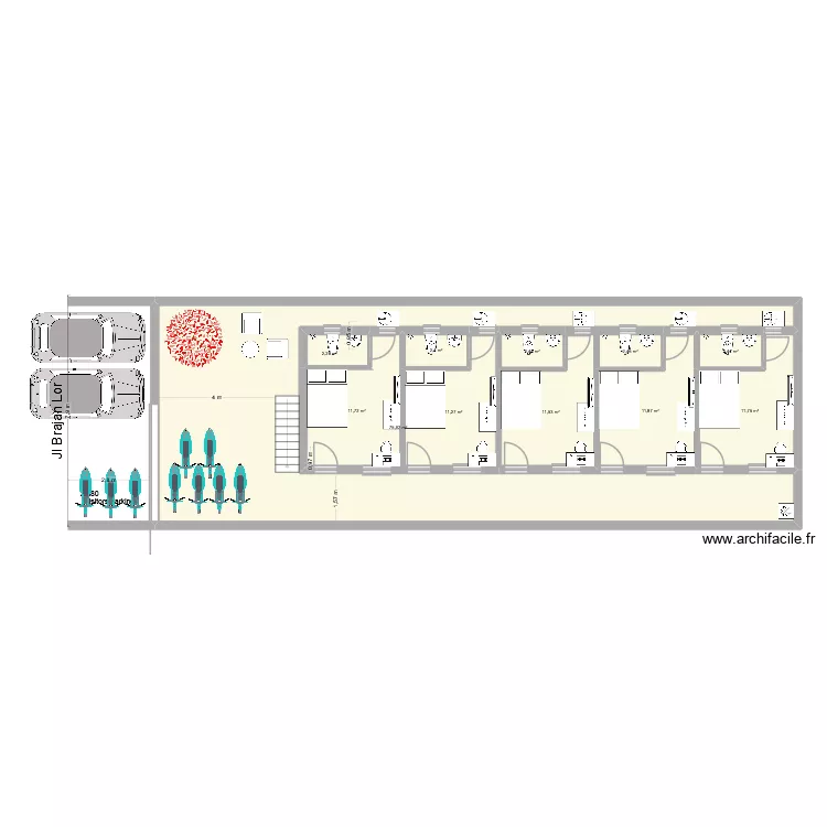 Branjan Tamantirto Kos. Plan de 11  et 146 m²