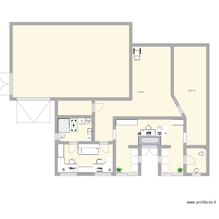debut clinique. Plan de 8 pièces et 174 m2