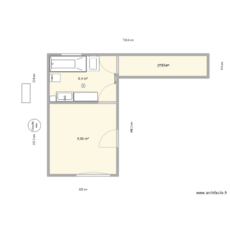 Maison Mina projet avec modif du 7/10. Plan de 3 pièces et 20 m2