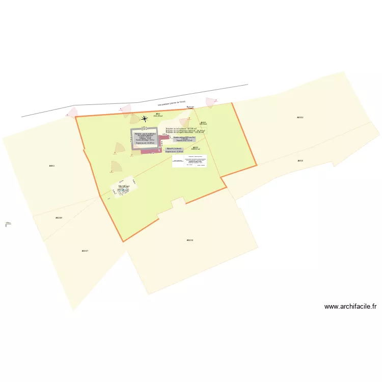 plan masse photos. Plan de 18  et 451 m²