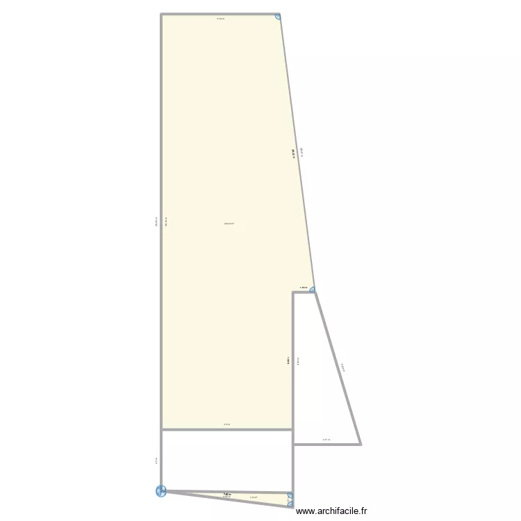 Hanzinne. Plan de 2  et 298 m²