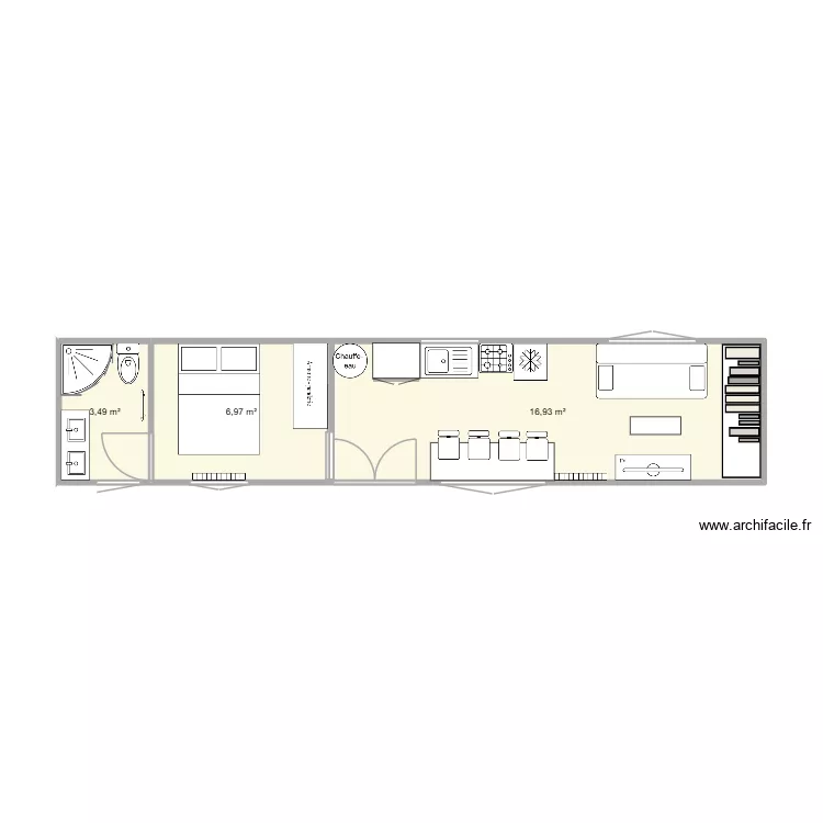 maison will. Plan de 3  et 27 m²