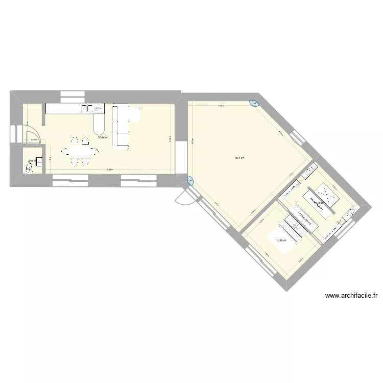 Pressoir v3. Plan de 5  et 104 m²