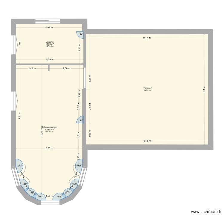 PLAN  MAISON 2. Plan de 3 pièces et 139 m2