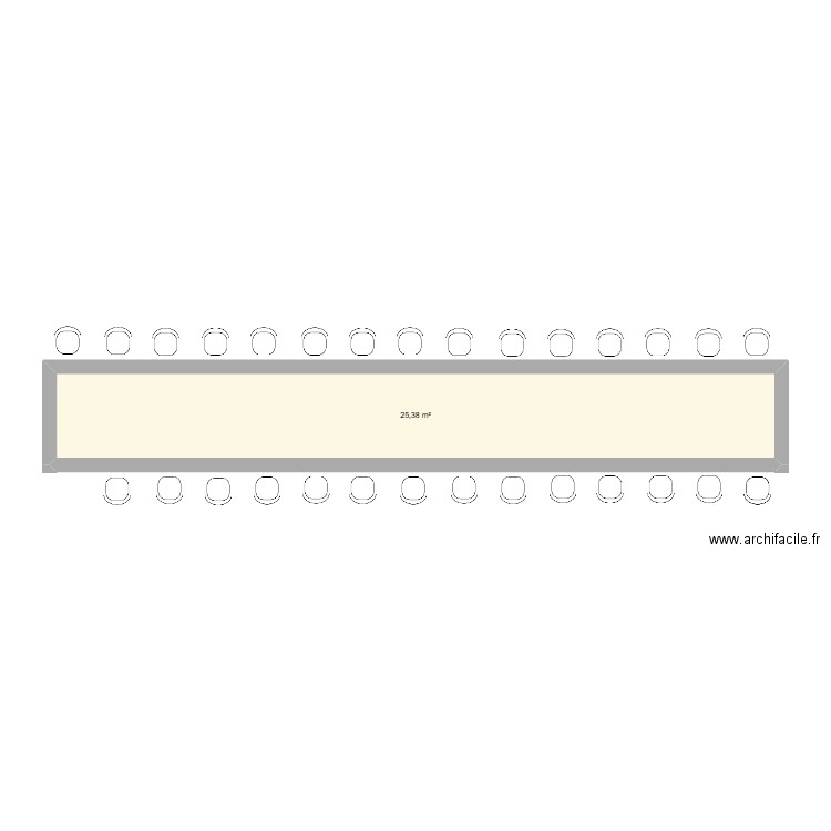90 ans. Plan de 1 pièce et 25 m2