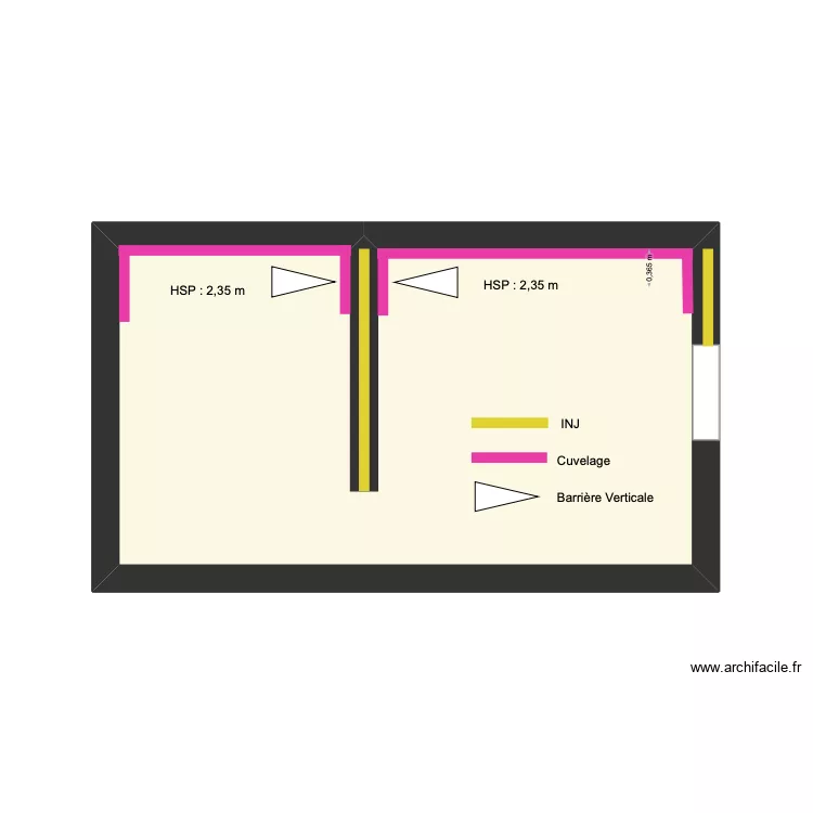 BOU - INJ + CUV - TOULON. Plan de 1  et 16 m²