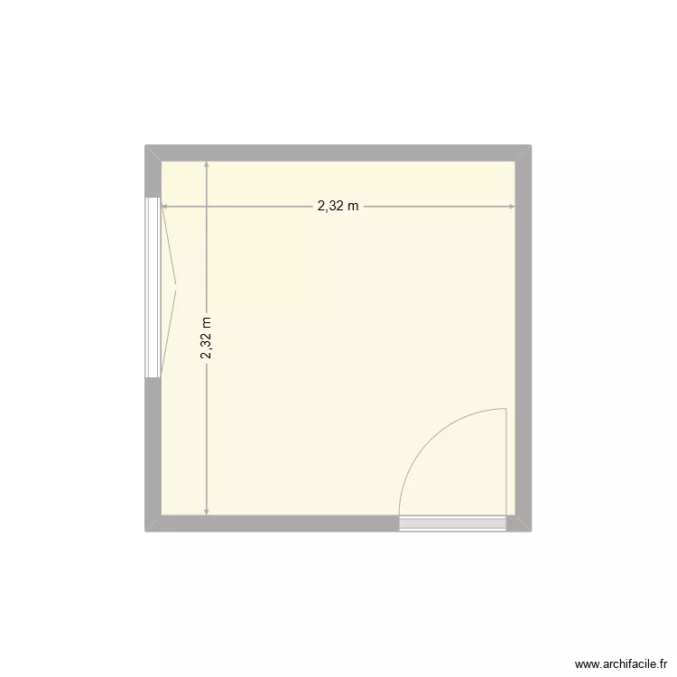 Salle de bain vide. Plan de 