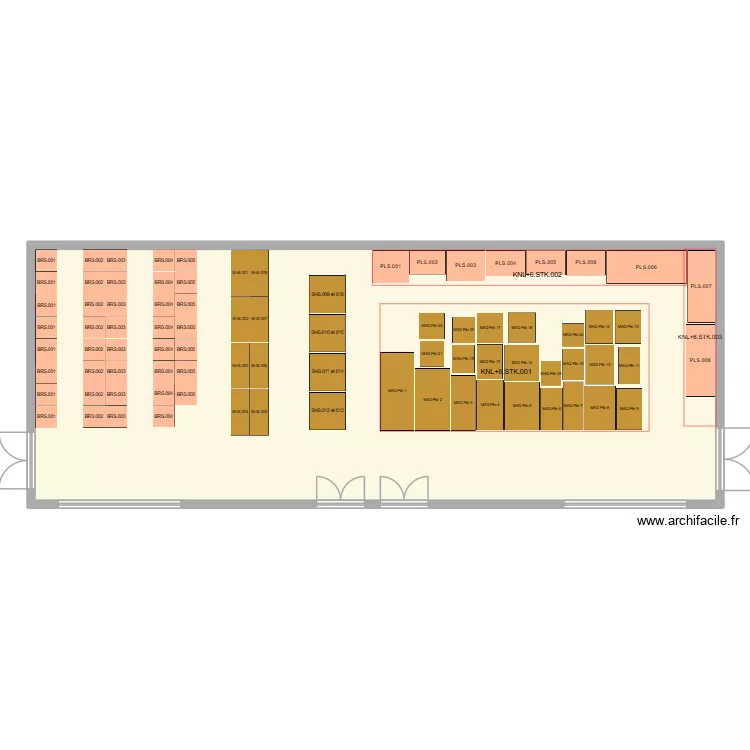 KNL+6. Plan de 1  et 183 m²