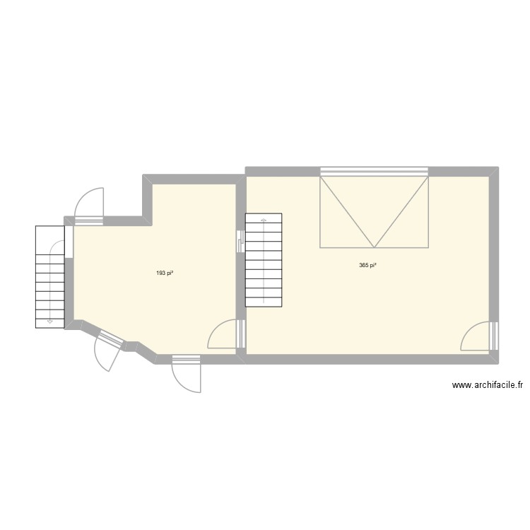 Sous-sol. Plan de 2 pièces et 52 m2