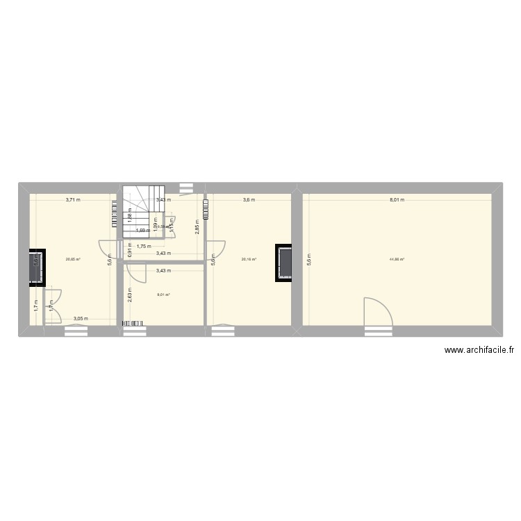 Noyers 65 Etage. Plan de 5 pièces et 104 m2