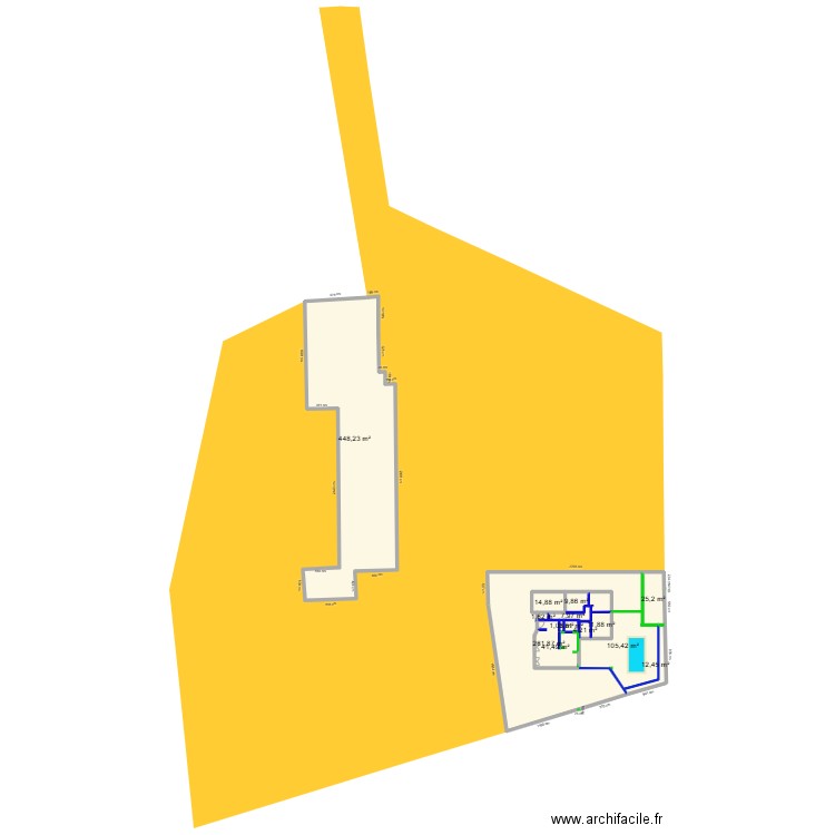 martillac llll. Plan de 14 pièces et 970 m2