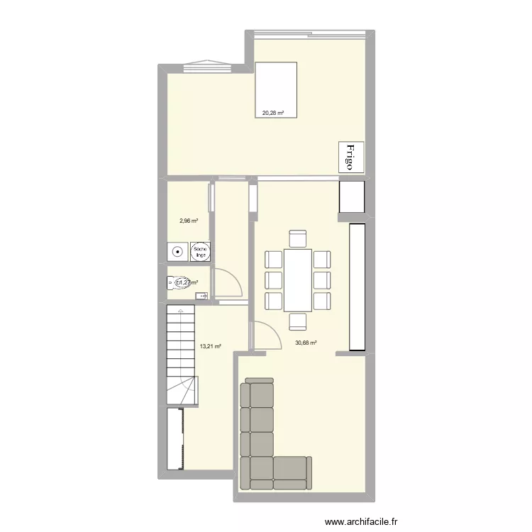 Bonne Reine 2. Plan de 5  et 68 m²