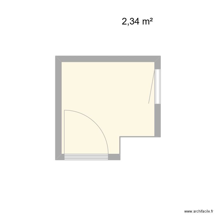 Plan entrée dressing. Plan de 1 pièce et 2 m2