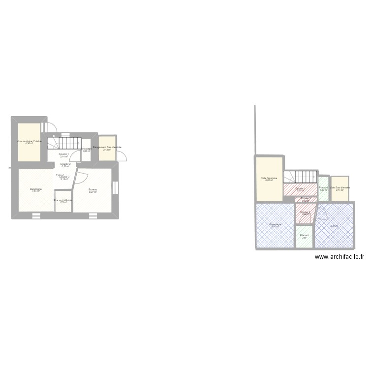 plan sous sol. Plan de 19 pièces et 95 m2