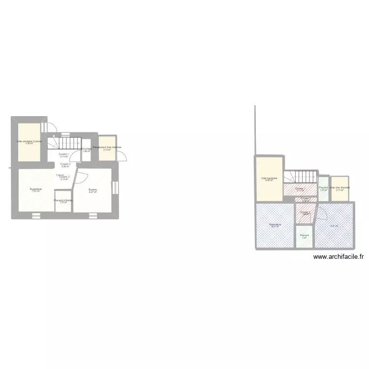 plan sous sol. Plan de 19 pièces et 95 m²