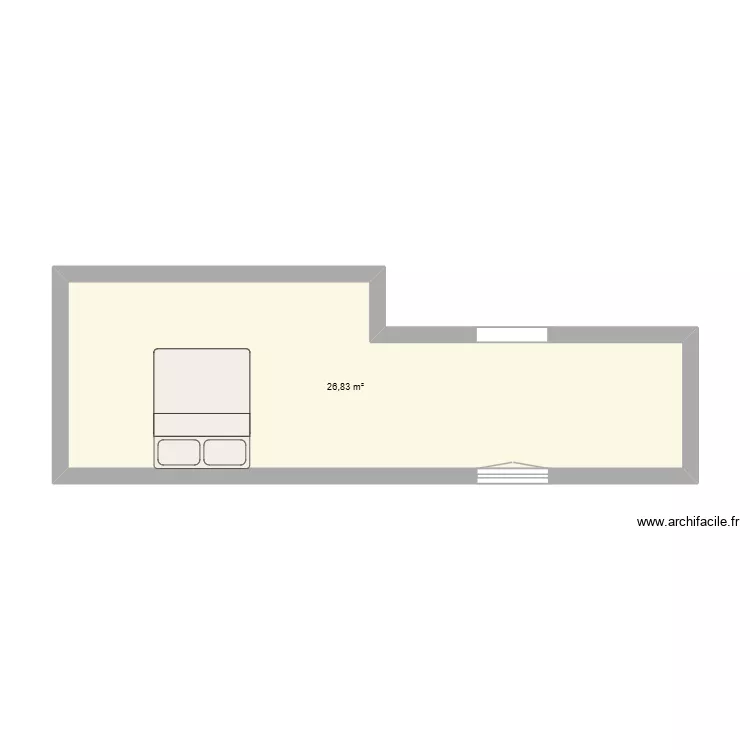 EXTENSION 2. Plan de 1 Pièce et 27 m²
