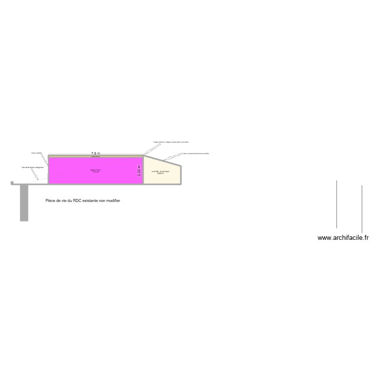 vue de cot&eacute; mitoyen. Plan de 0 pièce et 0 m2