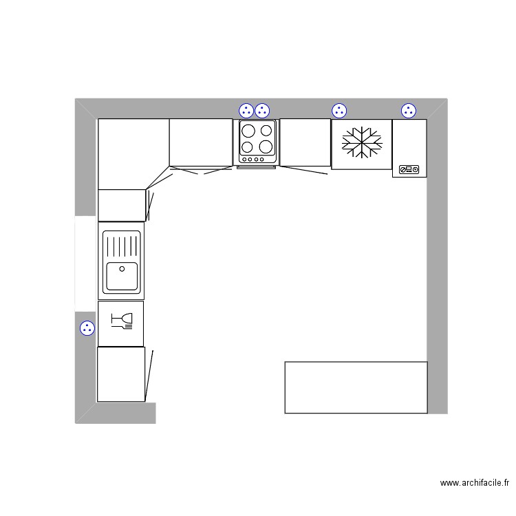 Cuisine. Plan de 0 pièce et 0 m2