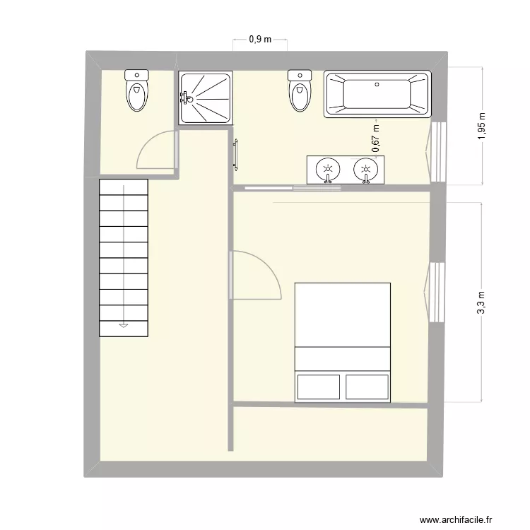 EliseQuentin1. Plan de 2  et 34 m²