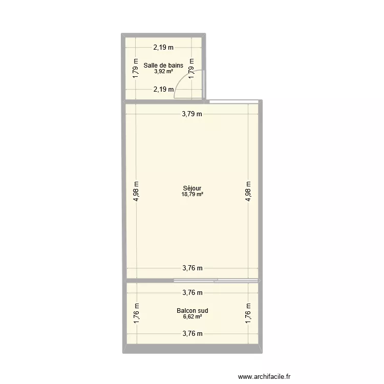 Appartement Valentin 2. Plan de 3 et 29 m² Appartement Valentin 2. Plan de 3 et 29 m²