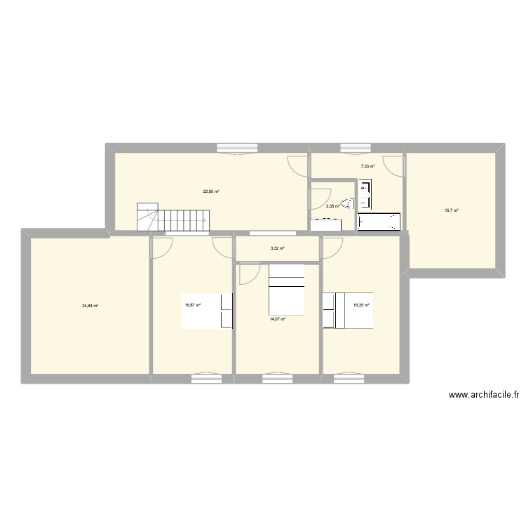Impasse Rasteau. Plan de 9 pièces et 125 m2