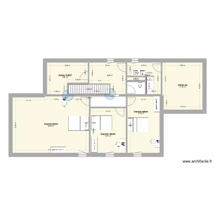 Impasse Rasteau. Plan de 9  et 117 m²