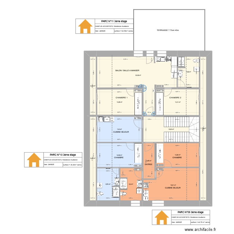 PARC N° 11. Plan de 15 pièces et 187 m2