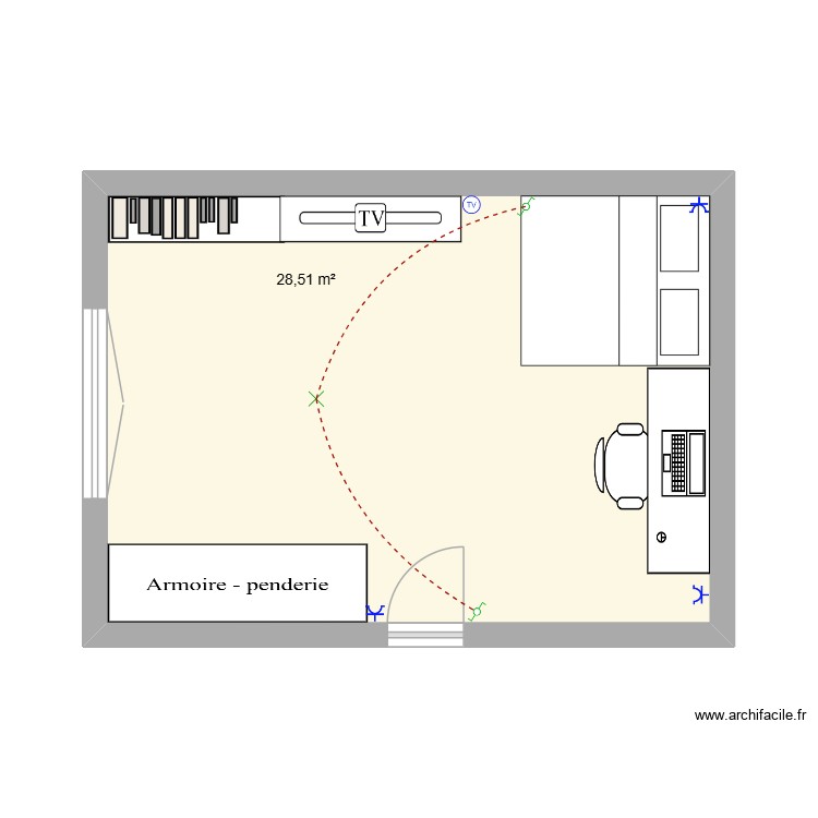 ma chambre. Plan de 0 pièce et 0 m2 ma chambre. Plan de 0 pièce et 0 m2