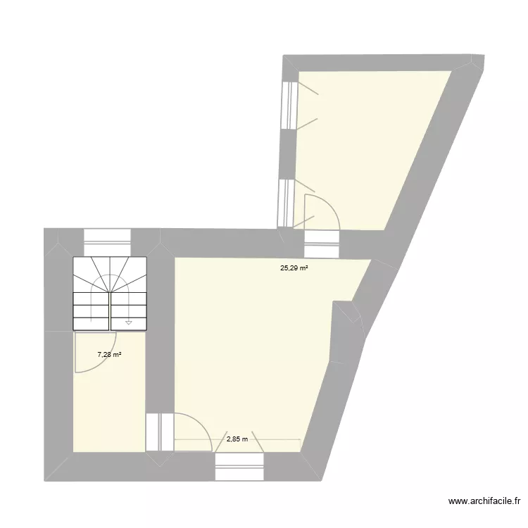 Paris Lisses R+1. Plan de 2  et 33 m²