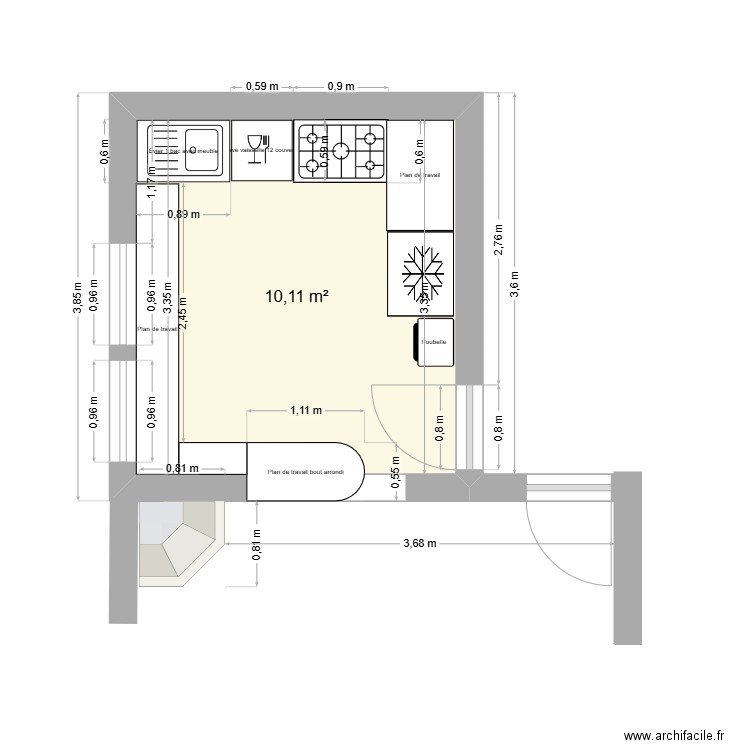 CUISINE avec aménagements. Plan de 0 pièce et 0 m2