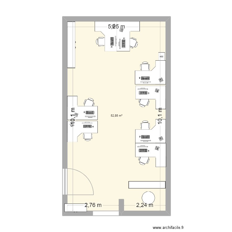 blp prop 1. Plan de 1 pièce et 53 m2