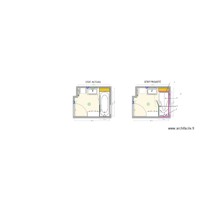 dossier APOSTOLOFF. Plan de 2 pièces et 9 m2