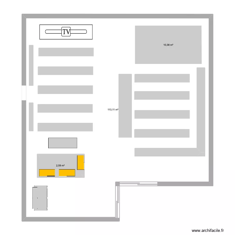DARTY. Plan de 3  et 144 m²